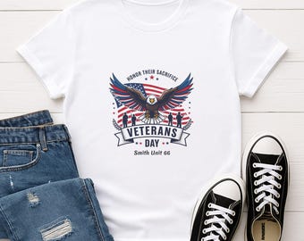 Veterans Day Commemorative T-Shirt, Personalizable Unisex Softstyle Tee, Military Tribute Shirt, Honor Sacrifice Apparel, Patriotic Gift