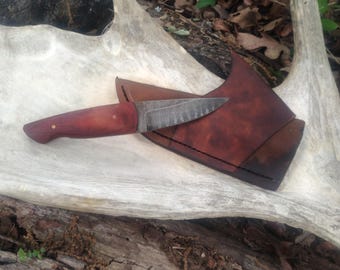 Thick Puukko Handled in Padauk with Sheath