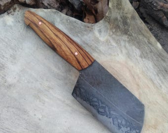 Thick Mini Cleaver Handled in Zebrawood