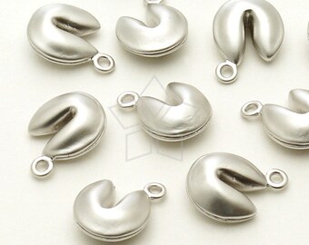 Matte Silver Plated over Pewter 9mm x 15mm PD-1091-MS 4 Pcs Mini Simple Wishbone Pendant
