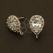 Sale ! /20 pcs / SI-378-OR / Pear Cut CZ Earrings, Silver Plated, with .925 Sterling Silver Post / 9mm x 14mm