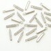 PD-1878-OR / 2 Pcs - Tiny Stick Charms, Small Bar Pendant, Tiny CZ Drop Charms, Silver Plated over Brass / 11mm