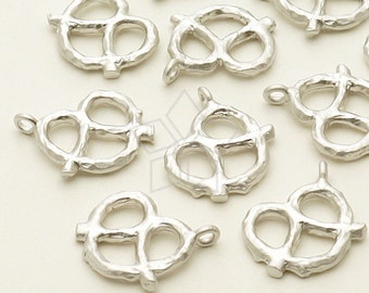 Matte Silver Plated over Pewter 9mm x 15mm PD-1091-MS 4 Pcs Mini Simple Wishbone Pendant