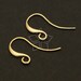 EA-039-MG / 6 Pcs - Simple Line Hook Ear Wires, Matte Gold Plated over Brass / 17mm x 13mm