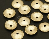 AC-233-MG 6 Pcs - Dish Beads Cap, Matte Gold Plated over Brass 9mm
