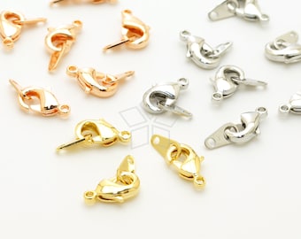 CS-063-OP / 10 set - Small Lobster Clasp (Mini Size) with Tabs, Necklace Bracelet Connector Findings, Choose Color / 9 x 6mm