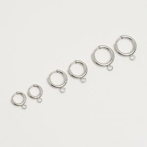 SG280 / 2 peças - Brincos de argola de aço inoxidável, 6 mm 8 mm 10 mm Argolas de orelha de aço cirúrgico hipoalergênico, descobertas de fabricação de brincos de joias