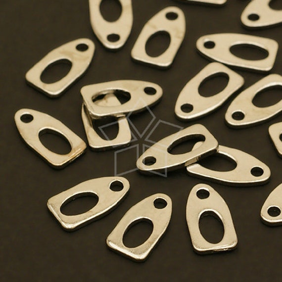 CS-033-OR / 40 Pcs - Clasp Bar (M-Size), Necklace Connector, Bracelet Findings, Silver Plated over Brass / 9.5mm x 5mm