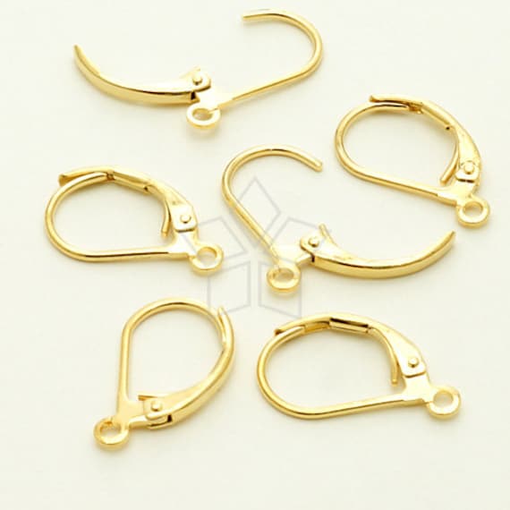 EA-004-GD 10 Pcs Drop Leverback Ear Hooks Earring Findings