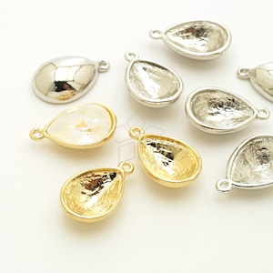 CP-075-OP / 2 Pcs - Bezel Settings for 14x10mm Pear Drop Swarovski 4320 Crystals Fancy Stones, DIY Pendant Jewelry Findings, Choose Color!
