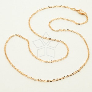 CH-120-RG / 10 Pcs - Chain Necklace with Lobster Clasp (SF235), DIY Jewelry Findings, Rose Gold Plated over Brass / 18 inch