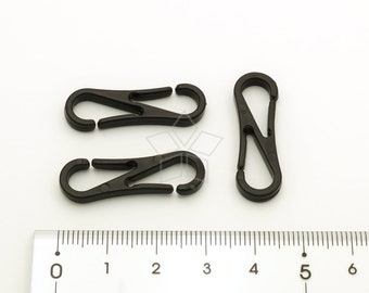 CS-084-BK / 20 Pcs Plastic Black Mini Gloves Hooks Buckles