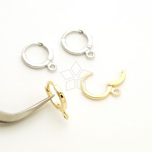 EA-353-OR / 8 Pcs - Simple Round Huggie Hoop Earrings, Small Round Lever Back Hoop Earring Findings, Choose Color / 10mm