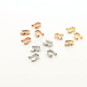 CRP05 / 50 pcs - Wire Guardians Cord Ends, Wire Cable Guard Protector Jewelry Findings Loops U Shaped, Choose Color / 4.5x4mm