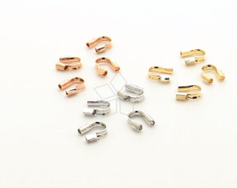 CRP05 / 50 pcs - Wire Guardians Cord Ends, Wire Cable Guard Protector Jewelry Findings Loops U Shaped, Choose Color / 4.5x4mm
