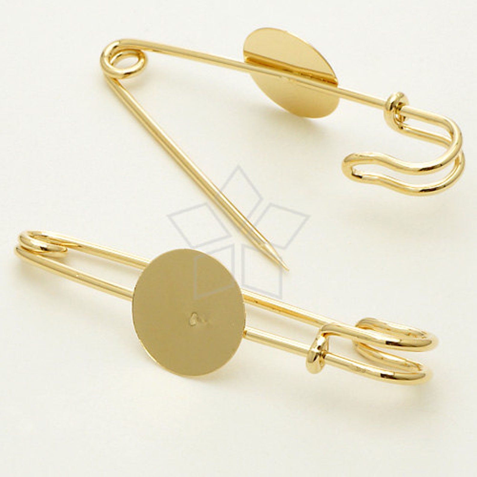 PN004GD / 4 Pcs Brooch Pin Backs Findings with Round Pad Etsy