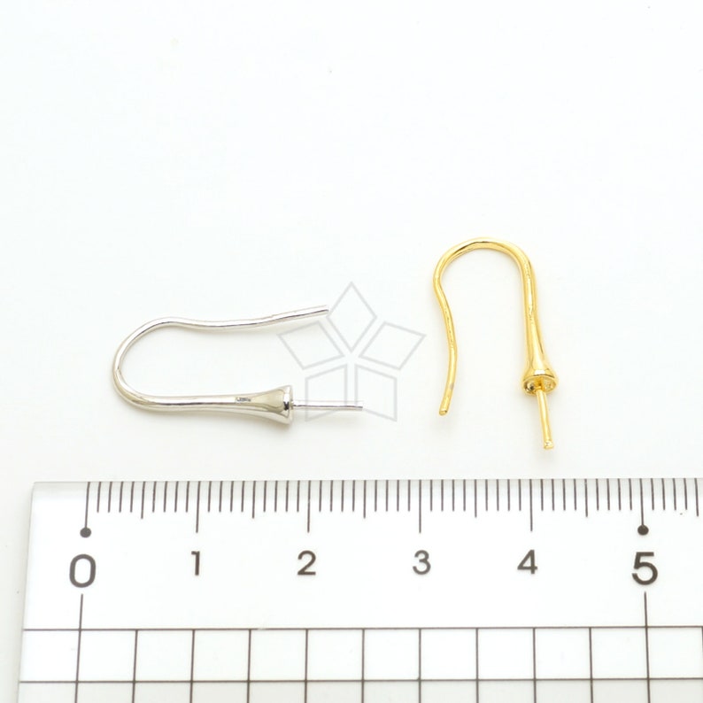 EA-057-OP / 2 st - Smala droppformade pärlhattar, öronkrokar, örhängen för halvborrade droppar, välj färg / 18 mm bild 3