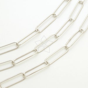BULK 10 Stainless Steel 23 Oval Textured Paper Clip Link Necklace