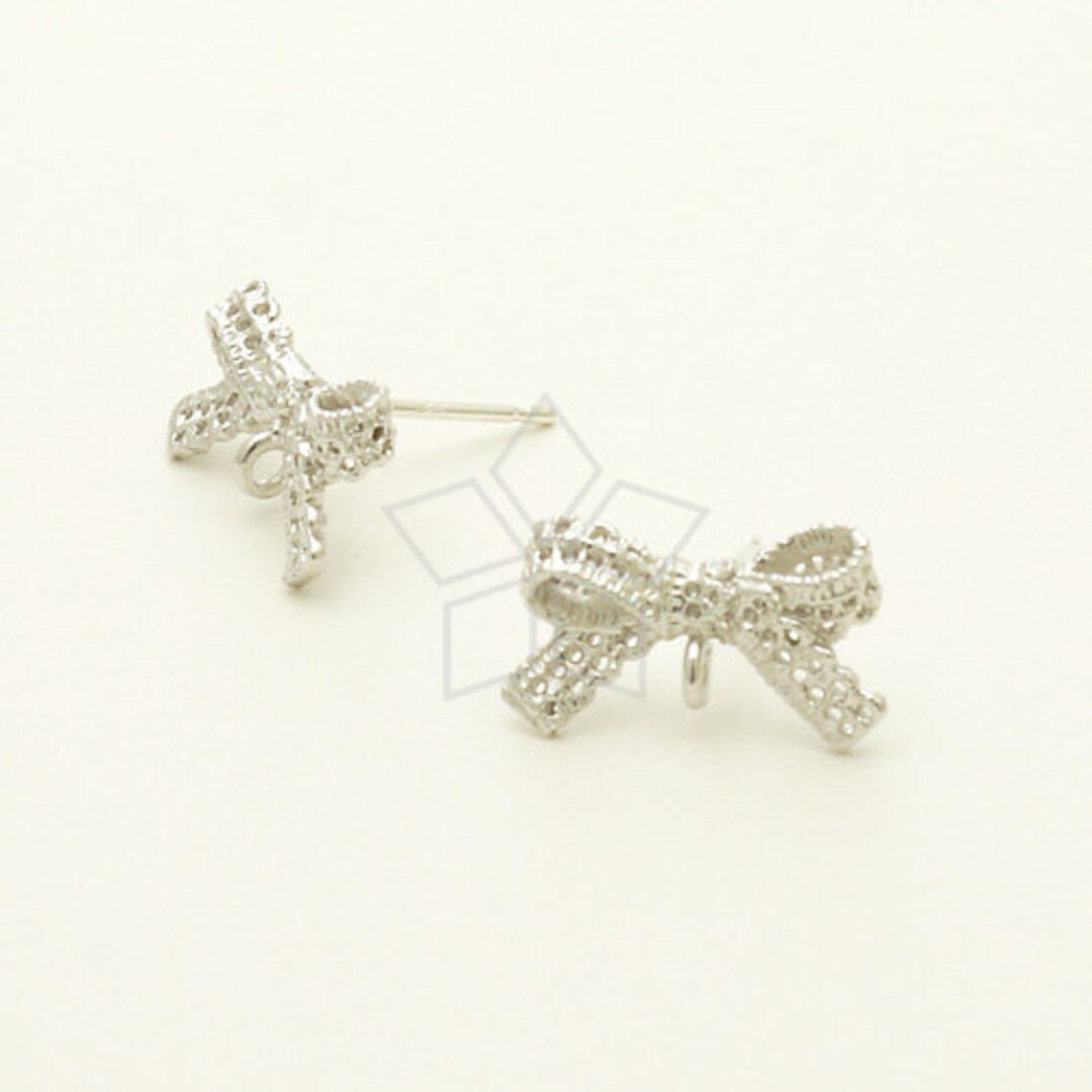 ピアス Monday Edition _ Ribbon Earrings Chanel 07C extra long pink Ribbon bead & Crystal logo
