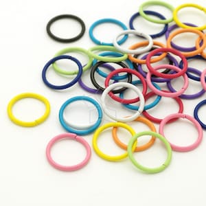 BS-129-OP / 20 stuks - 10 mm geëmailleerde ring met kleurcoating, dikke ring met kleurcoating, diameter van 10 mm extra grote ringetjes, kies kleur! / 18 gauge