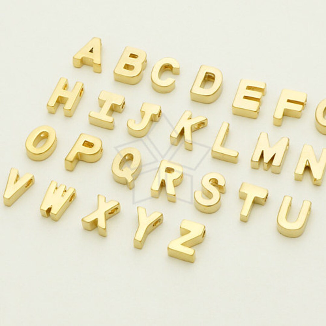 IN-002-MG / 2 Pcs - Initial Tiny Pendant, Alphabet, Capital Letter ...