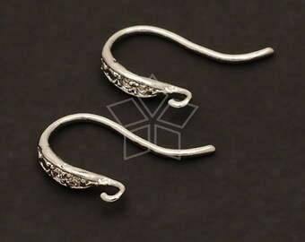 thumbnail image 2 of Rose Gold Plated 925 Sterling Silver CZ French Earring Hook Ear Wire Connector 99367 2 of 5