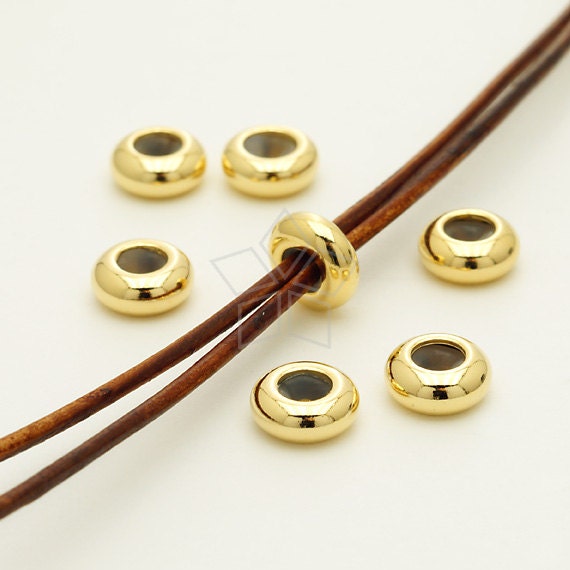 Gold Stopper Bail Beads With Rubber Tube Charm Holder Spacer