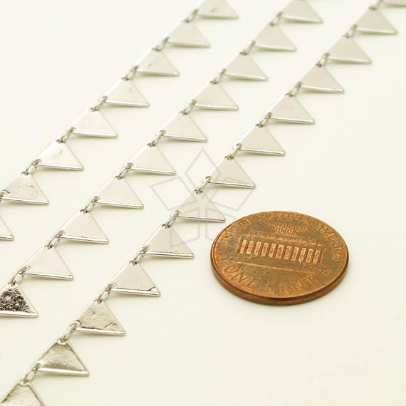 Triangular Link Chain CH-158-OR / 1 Meter - Triangle Charm Chain, Triangle Garland Chain ...