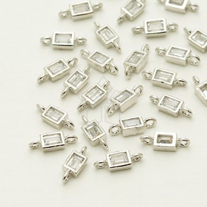 AC-562-OR / 6 st - Typ-B rektangulär CZ-kontakt, dubbelstiftkontakt (ministorlek), försilvrad över mässing / 3 mm x 8 mm