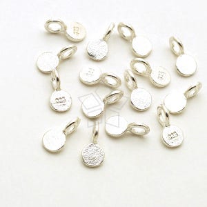 SV-291-SS / 2 Pcs - Tiny Round Stamping Blank Charms, 925 Sterling Silver Tag, Blank Stamp Charm, 925 Sterling Silver / 3mm