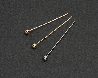 FD-109-OP / 100 Pcs - 22 Gauge 3mm Ball Headpins, Ball Head Pins Jewelry Making, Headpins Jewelry Making Craft Supply / 30mm