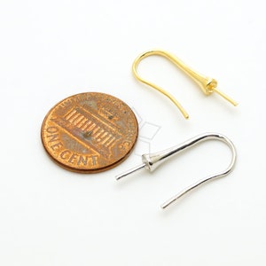 EA-057-OP / 2 st - Smala droppformade pärlhattar, öronkrokar, örhängen för halvborrade droppar, välj färg / 18 mm bild 2