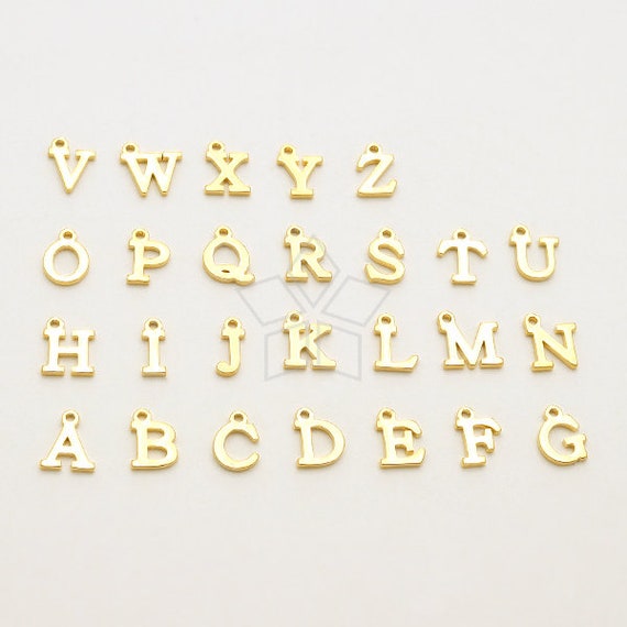 In 825 Gd 2 Pcs Modern Letter Dangle Charms Alphabet Etsy Australia