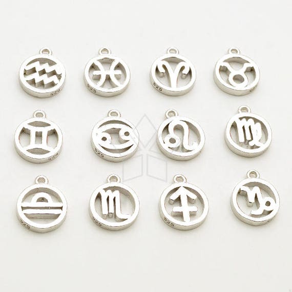 SV-223-OR / 1 Pcs - Zodiac Sign Symbol Charms, Aquarius, January