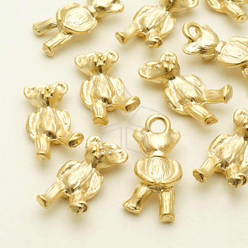 Pd 1040 Mg 2 Pcs Teddy Bear Charm Pendant Matte Gold - Gold Teddy Bear Charm Pendant Pd 1040 Mg 2 Pcs Teddy Bear Charm Pendant Matte Gold - Gold Teddy Bear Charm Pendant