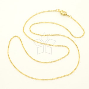 CH-130-GD / 10 Pcs - New High Quality Ultra Fine Chain Necklace (230s) with Lobster Clasp, Gold Plated over Brass / 18 inch