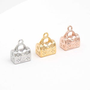 PD-2249-OP / 2 Pcs - Luxury Style Mini Bag Pendant | Cute Handbag Charm, Purse Pendant | DIY Jewelry Making Supplies