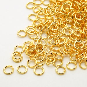 BS-126-GD / 10 Grams - 4.5mm Jump Rings, Metal Open Jump Rings, Unsoldered, Jewelry Finding, 16K Gold Plated Brass / 21 Gauge(0.7mm)