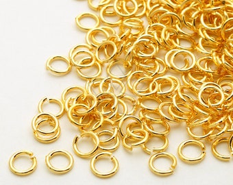 BS-126-GD / 10 Grams - 4.5mm Jump Rings, Metal Open Jump Rings, Unsoldered, Jewelry Finding, 16K Gold Plated Brass / 21 Gauge(0.7mm)