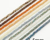 CRT01 1 Strand - 1.5mm Micro Faceted Crystal Rondelle Beads, Very Small Metallic Iris Crystal Gemstone Beads, Choose Color 1.5mm