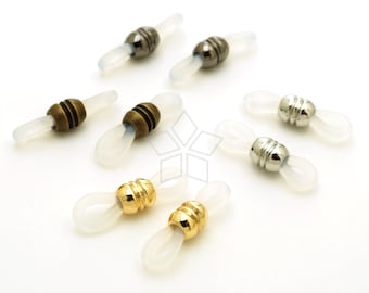 PC-007-CL / 10 piezas - Componentes de agarre de la correa del soporte de gafas, conector de bucle del soporte de la cadena de gafas de sol, goma transparente ¡Elija el color de la cuenta!