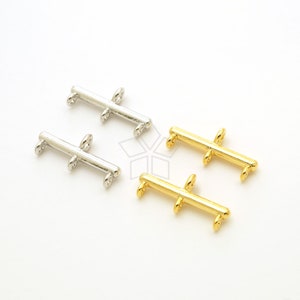 PS-096-OP / 2 piezas - Conectores de barra simple de cuatro bucles, conector de araña de 4 bucles, ¡elija el color! / 19 mm x 8,6 mm