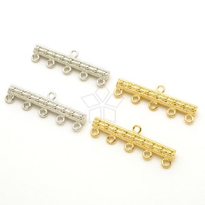 PS-095-OP / 2 Pcs - Dot Pattern Six Loops Bar Connectors, 6 Loops Chandelier Link Connector, Choose Color! / 28mm x 9mm