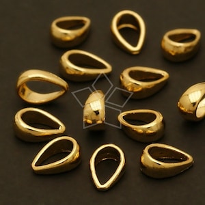 PS-059-GD / 10 Pcs - NEW Pendant Bail, Necklace Findings, Pendant Connector, Gold Plated over Brass / 2.8mm x 7mm