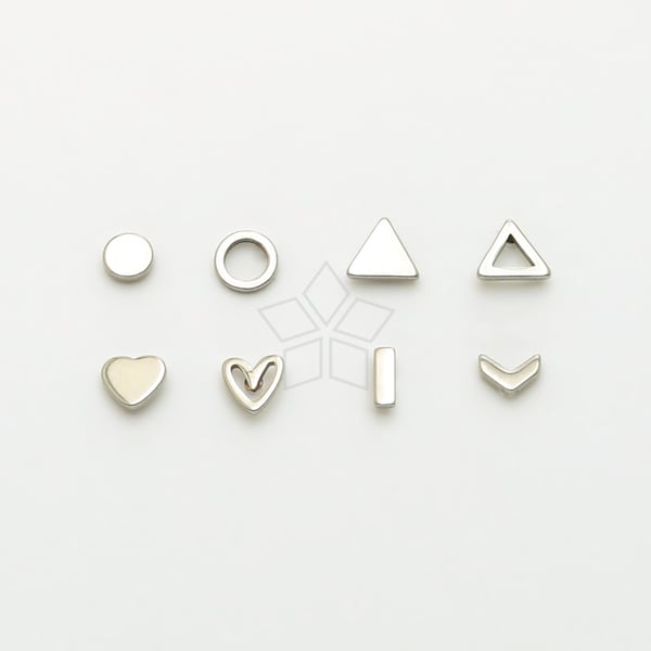 SG115 / 2 pcs - Stainless Steel Minimalist Very Tiny Stud Earrings, Round Triangle Bar Geometric Dainty Design Surgical Steel Ear Posts