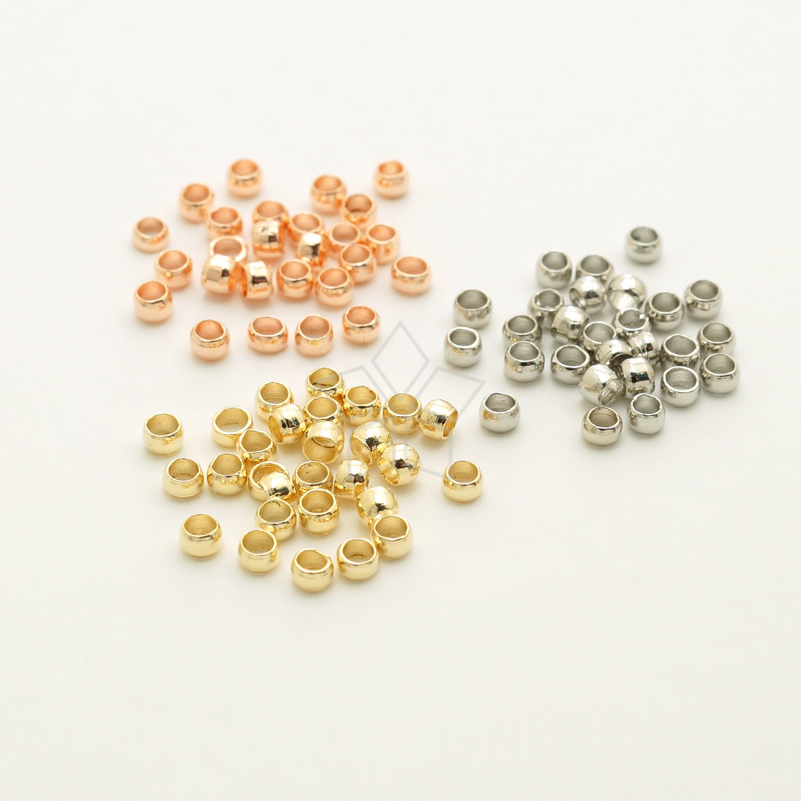 Approx. 2-Gram Bag (Over 100pcs) 2x1.2mm Brass Crimp Beads, Rose Gold -  Bead Box Bargains