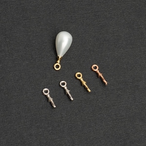 SI-172-OP / 2 Pcs - Sterling Silver Tiny Cap with Peg for Half-Drilled Pearl or Gemstone, DIY Jewelry Making Findings / 7mm length