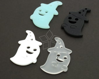 AR-129-OP / 2 piezas - Colgante fantasma de sombrero de cono de estrella de Halloween, hallazgos de joyería de acrílico colorido, elija el color / 24 mm x 34 mm