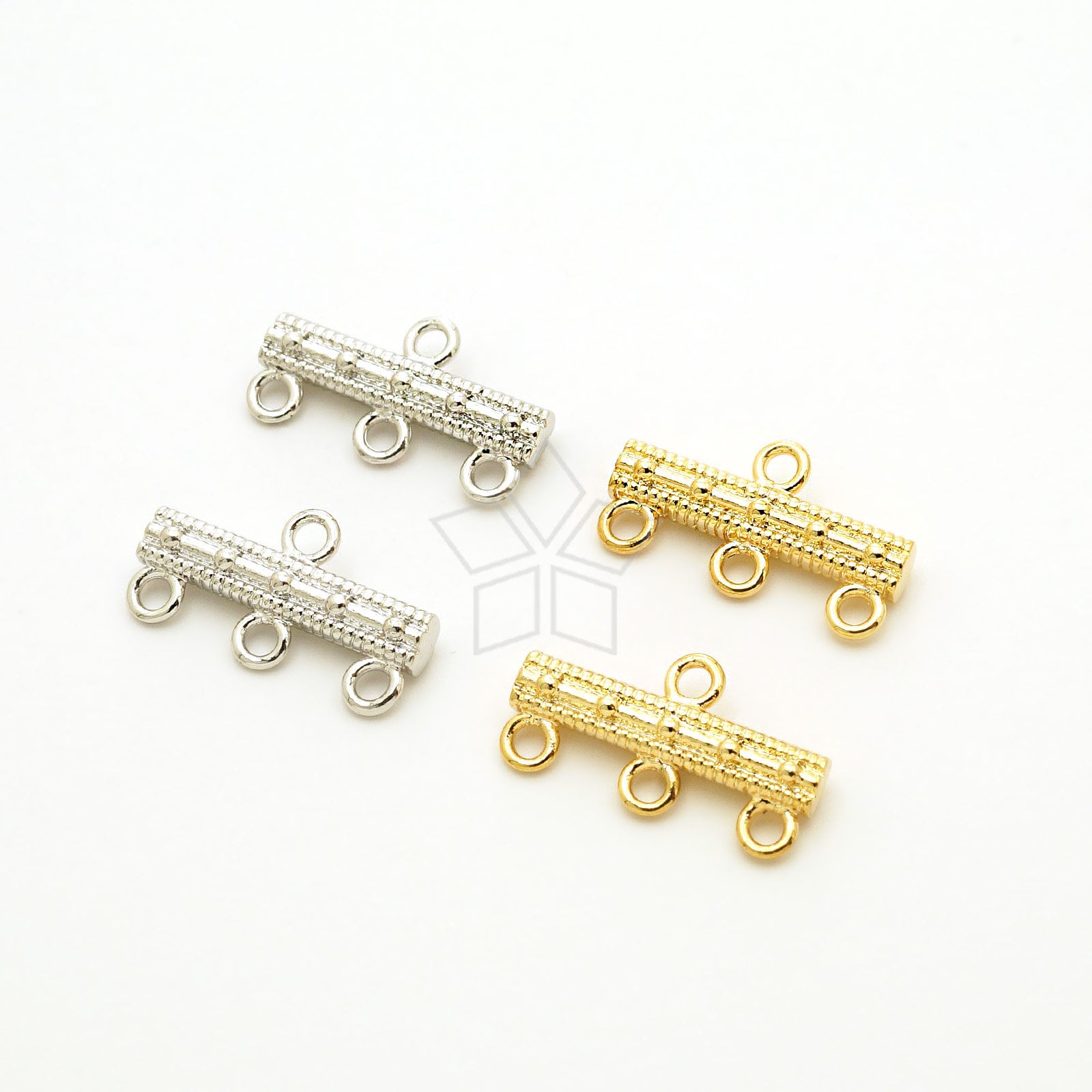 4 Rose Gold Plated, Antique Bronze or Silver Plated Open Wave Connectors - 4-WV-1