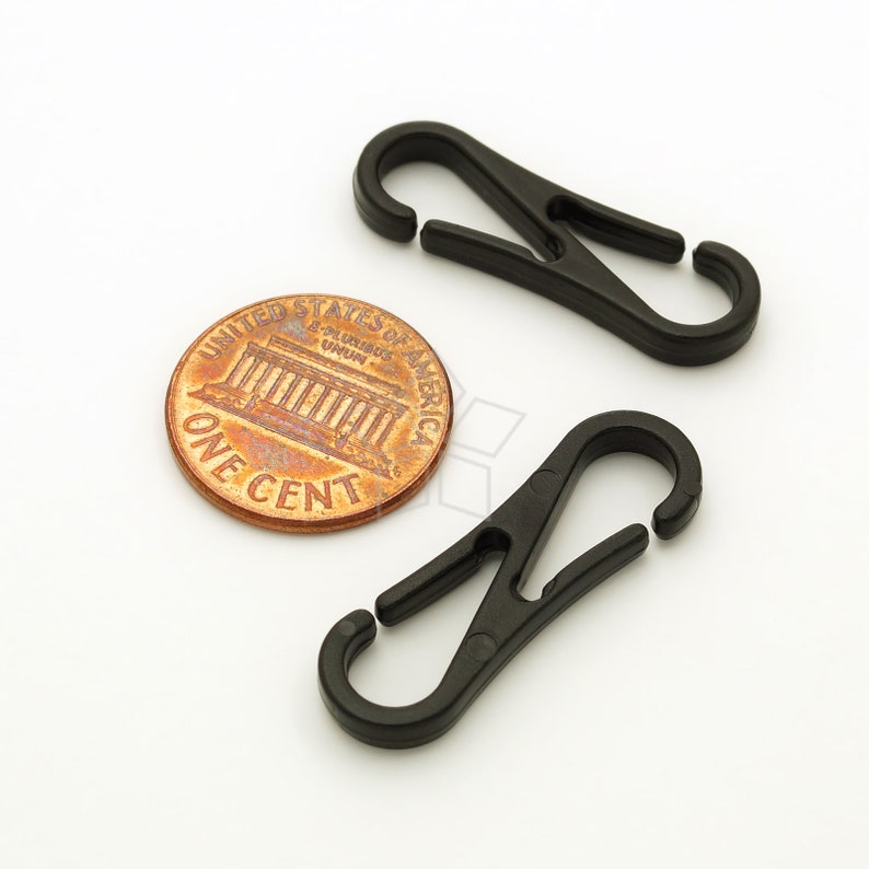 CS084BK / 20 Pcs Plastic Black Mini Gloves Hooks Buckles Etsy
